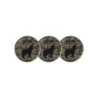 Modern Brown Camo Black Wolf Silhouette Monogram | Golf Ball Marker