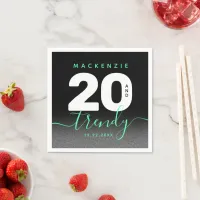 Modern Girly Mint Green 20 and Trendy Napkins