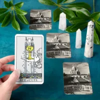 Sacr&#233; Coeur vintage black and white Tarot