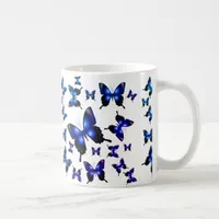 Royal Blue Elegant Whimsical Butterflies Coffee Mug