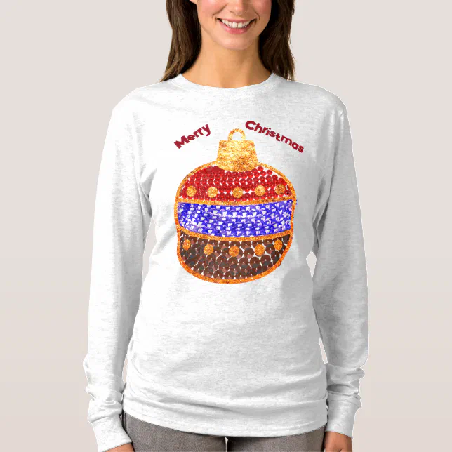 Merry Christmas - shining bauble with sequins T-Shirt