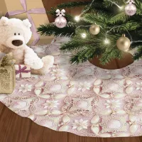 Pink Gold Christmas Pattern#3 ID1009 Brushed Polyester Tree Skirt