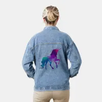 Galaxy Unicorn Sky Colors of Blue & Purple Womens Denim Jacket