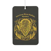 Gold Bison Amid Mountains and Trees Air Freshener