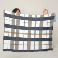 Trendy Modern plaid Fleece Blanket