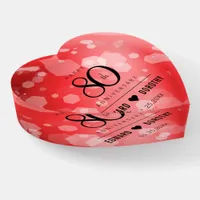 Elegant 80th Ruby Wedding Anniversary Celebration Paperweight