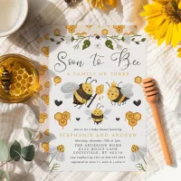 Soon To Bee A Family Of Three Coed Baby Shower Invitation