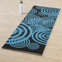 Hypnotizing circles - blue yoga mat