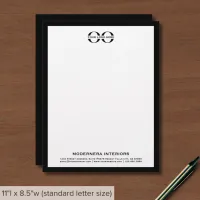 Simple Black White Letterhead with Custom Logo