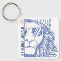 Inked Lion Mascot School Graduation Year  Keychain