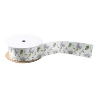 Watercolor Sweet Pea Flowers Satin Ribbon