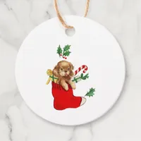 Vintage Christmas Puppy Favor Tags