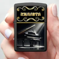 Elegant Piano Design on Black Lighter