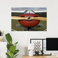 Red and White Airplane Poster