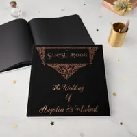 Goth, Elegant Vintage Foil Foil Guest Book