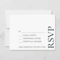 Simple Minimalist Elegant Understated Text Wedding RSVP Card