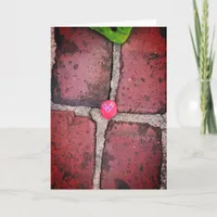 Pink Heart Rock on Pella, Iowa Brick Card