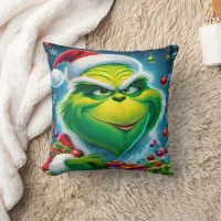 The Grinch brings colorful holiday joy! Throw Pillow