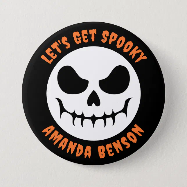 Halloween Skeleton Face Button