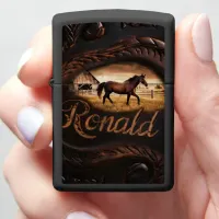 Ronald's Carved Horse Sign Zippo Lighter