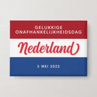 Netherlands Independence Day Dutch National Flag Button