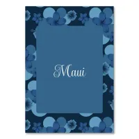 Navy Blue Tropical Theme Wedding Table Number