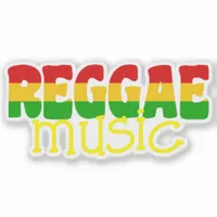 Reggae Music Rasta Colored Typographic Sticker