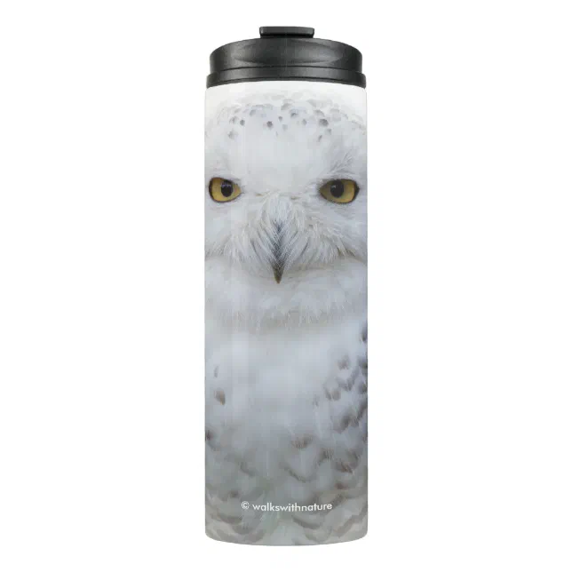 Beautiful, Dreamy and Serene Snowy Owl Thermal Tumbler