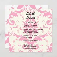 Light Lavender Damask Bridal Shower Invitation