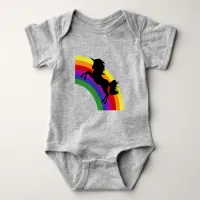 Black Unicorn Silhouette Rainbow Baby Bodysuit