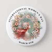 International Women's Day 8th March Feminine Button