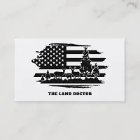 *~* Distressed AP27 US Flag Forest Landscape  Business Card