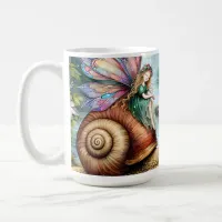 Pretty Fairy Land with cute Snail and Butterflies Coffee Mug