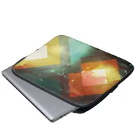 Seventies Orange Abstract Techno Triangles Laptop Sleeve