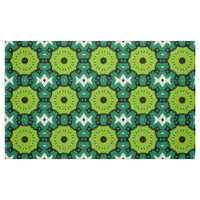 Vibrant Lime Green Black & White Geometric Pattern Fabric