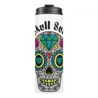 Decorated Abstract Skull Thermal Tumbler