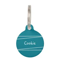 Stylish Teal Minimalist Simple Modern Chic Cat Dog Pet ID Tag