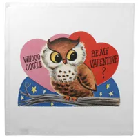 Vintage Owl Valentine Cloth Napkin