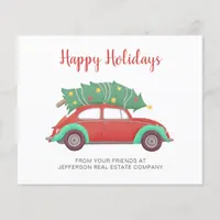 Budget  Christmas Tree Car Business Holiday Card