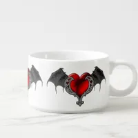 Goth Heart with Bat Wings Bowl