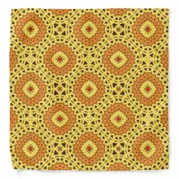 Elegant Yellow & Orange Mosaic Geometric Pattern Bandana