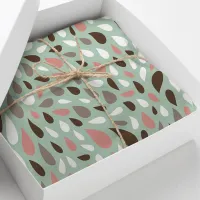 Coral and Mint Raindrops Pattern Tissue Paper