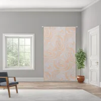 Grey Swirl Pattern on Peach Background | Blackout Curtains