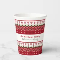 Ugly Sweater Knitted Hygge Angels Hearts Christmas Paper Cups