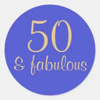 Printed "50 & Fabulous" 50th Birthday Sticker