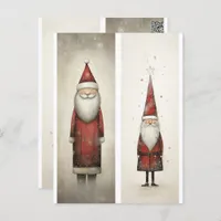 Bookmarks:  Whimsical Santa Claus on Holiday Postcard