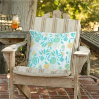 Abstract Tropical Leaf Floral Outdoor Pillow