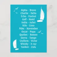 Nautical Phonetic Alphabet Trainee Sailor Postcard