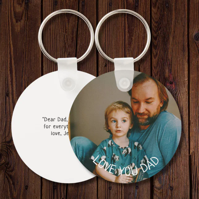 Love you Dad Personalized Photo Father's day Keychain