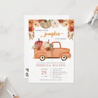 Orange Little Pumpkin Gender Neutral Baby Shower Invitation